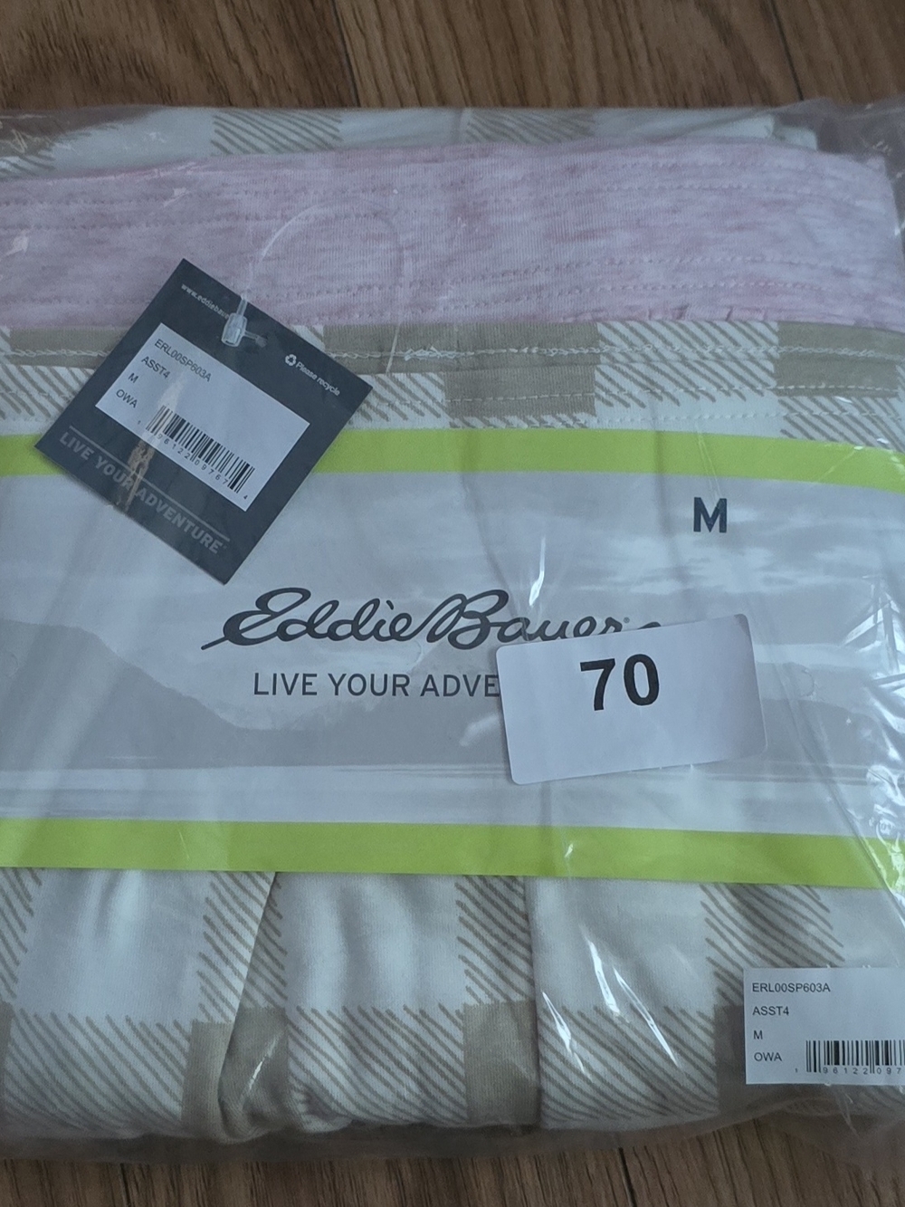 Eddie Bauer Women’s  Size Med Lounge Pants set of 2 NWT Pink And Tan .